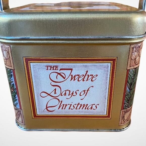 Jan Brett Studio 1986 Twelve Days of Christmas Metal Covered Basket Container - Picture 4 of 12